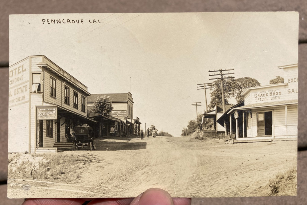 RPPC Real Photo Postcard Sonoma County California Hotel Penngrove