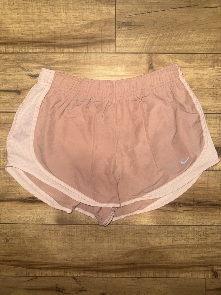 Nike Women's Dri-Fit Lined Drawstring Running Shorts Pink Size Medium
