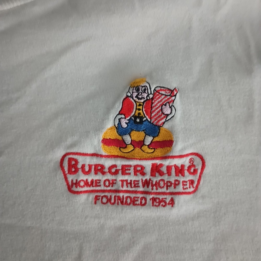 Vintage 90s Burger King Embroidered Promo Tee USA Made Mens Size M
