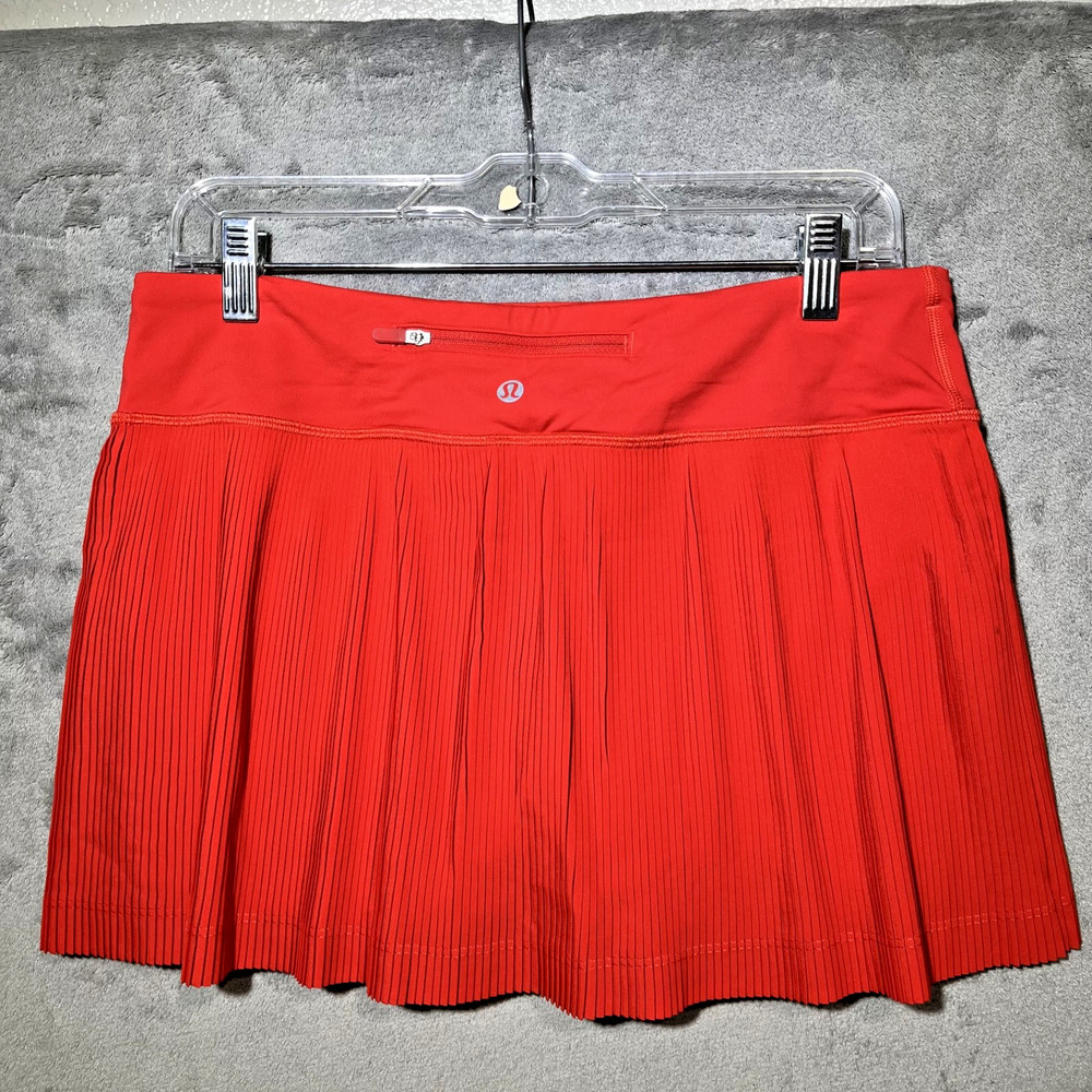 Lululemon Pleat to Street Mid-Rise Skirt 8 Red (0019)