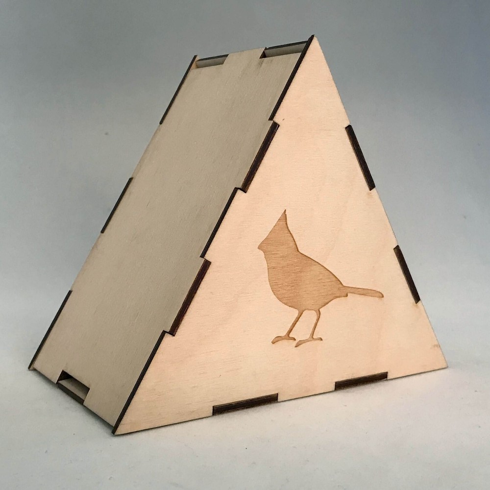 3-Sided Wooden Cardinal Box - Laser Cut - Decorative Collectible Box