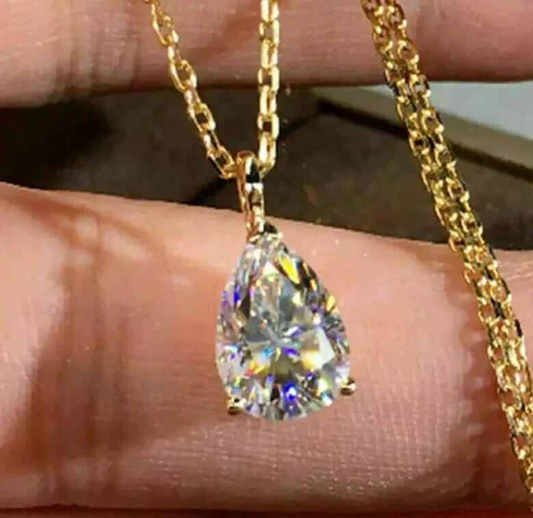 RARE 5.50 Ct Certified Treated Off White Diamond Solitaire Pendant in 925 Silver