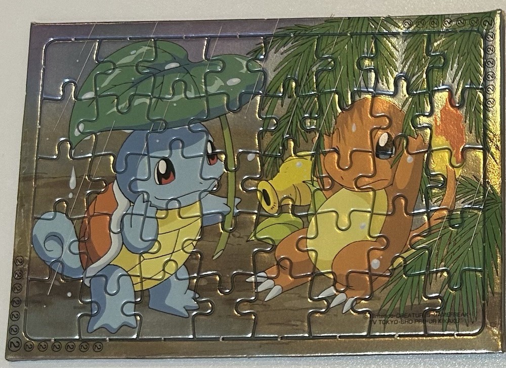 Pokemon Tomy Vintage 1990s Small Holo Jigsaw Puzzle Japan Charmander Squirtle