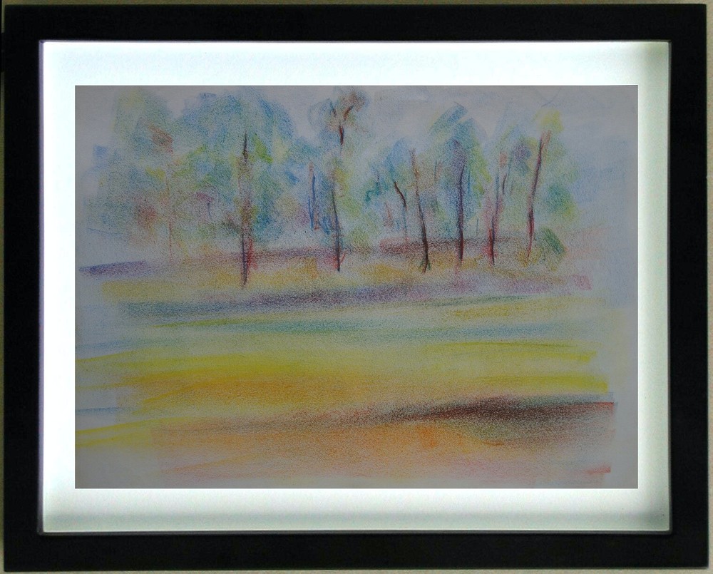 Pastel Abstract Landscape Art by Madeleine Gaeckler 1911-1995