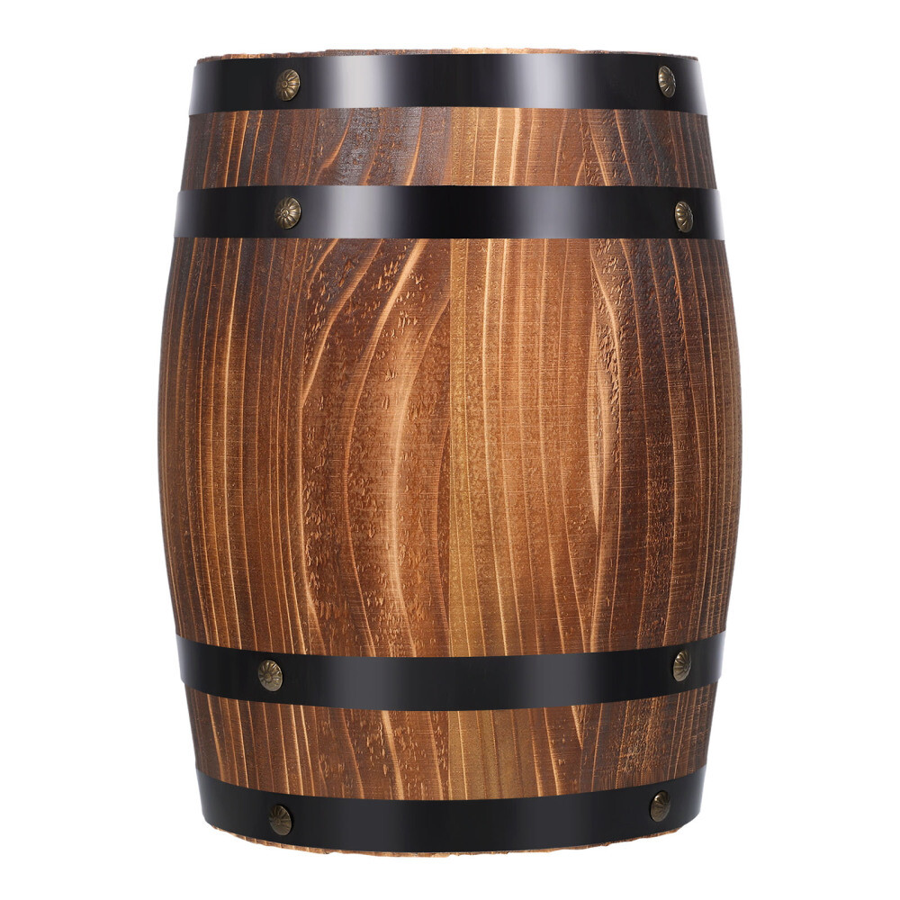 Elegant Oak Barrel Decor Standing Wooden Wine Barrel Accent Piece