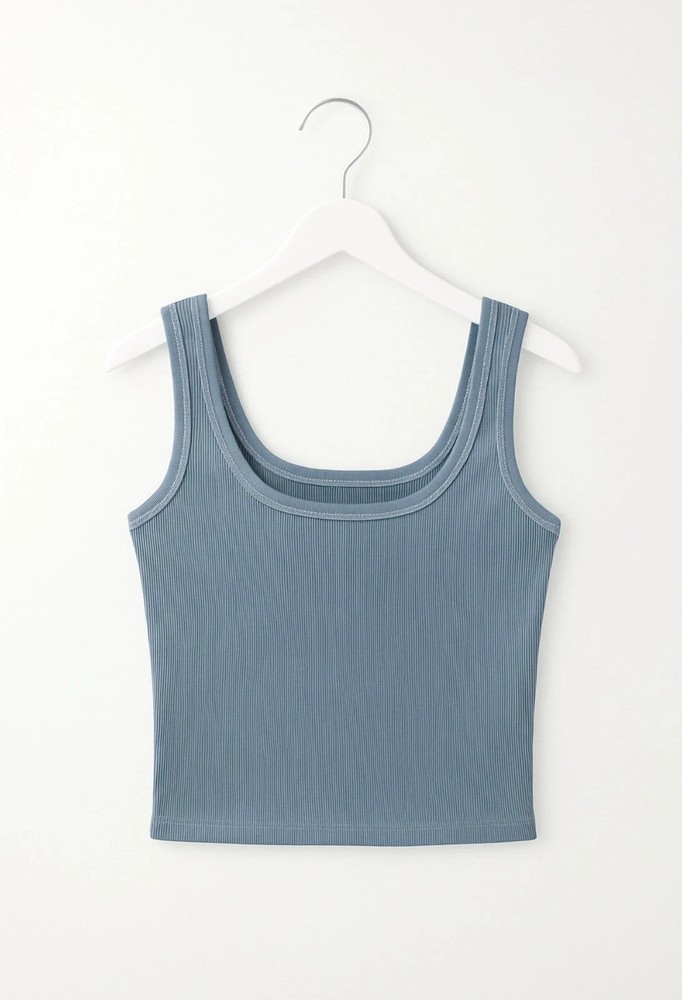 Wild Fable Women’s Slate Blue Rib Cropped Tank Top Size Medium New