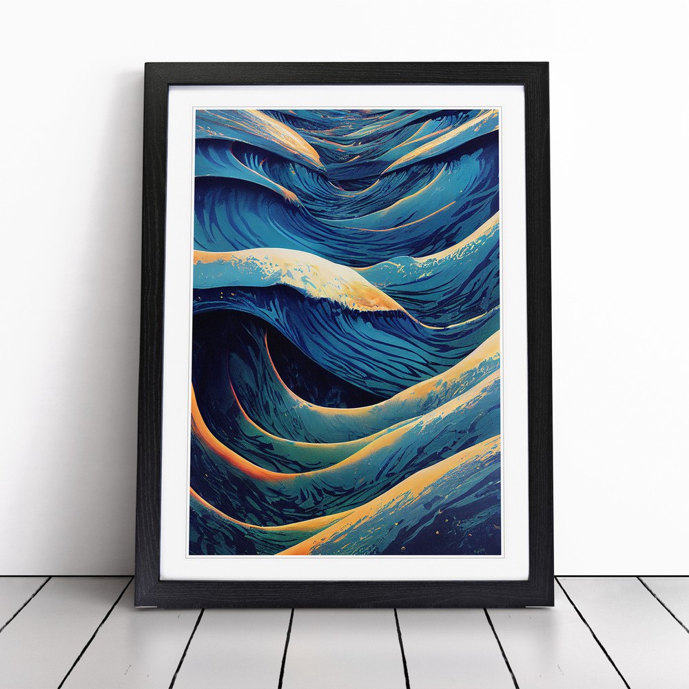 Marvellous Ocean Wave Abstract Wall Art Print Framed Canvas Picture Poster Decor