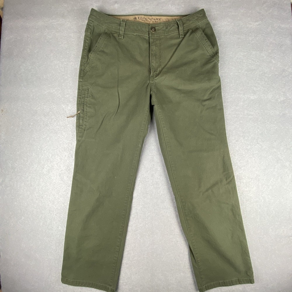 Legendary Outfitters Cargo Pants Mens 34 X 32 Dark Green Canvas Outdoors