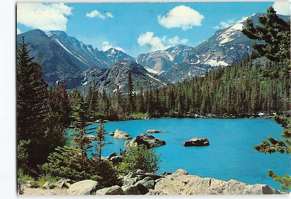Postcard Bear Lake Rocky Mountain National Park Colorado USA