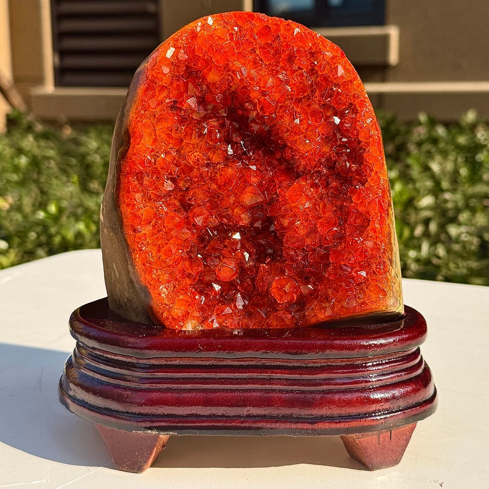 4.69LB Natural Yellow Citrine Crystal Geode for Home Decor & Collection  