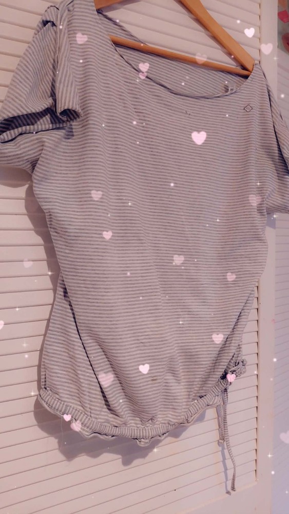 Casual cotton stripe top size large.