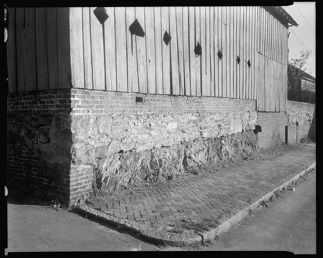 Winston-Salem North Carolina 1936 Old House Brick Stone Wall Snapshot