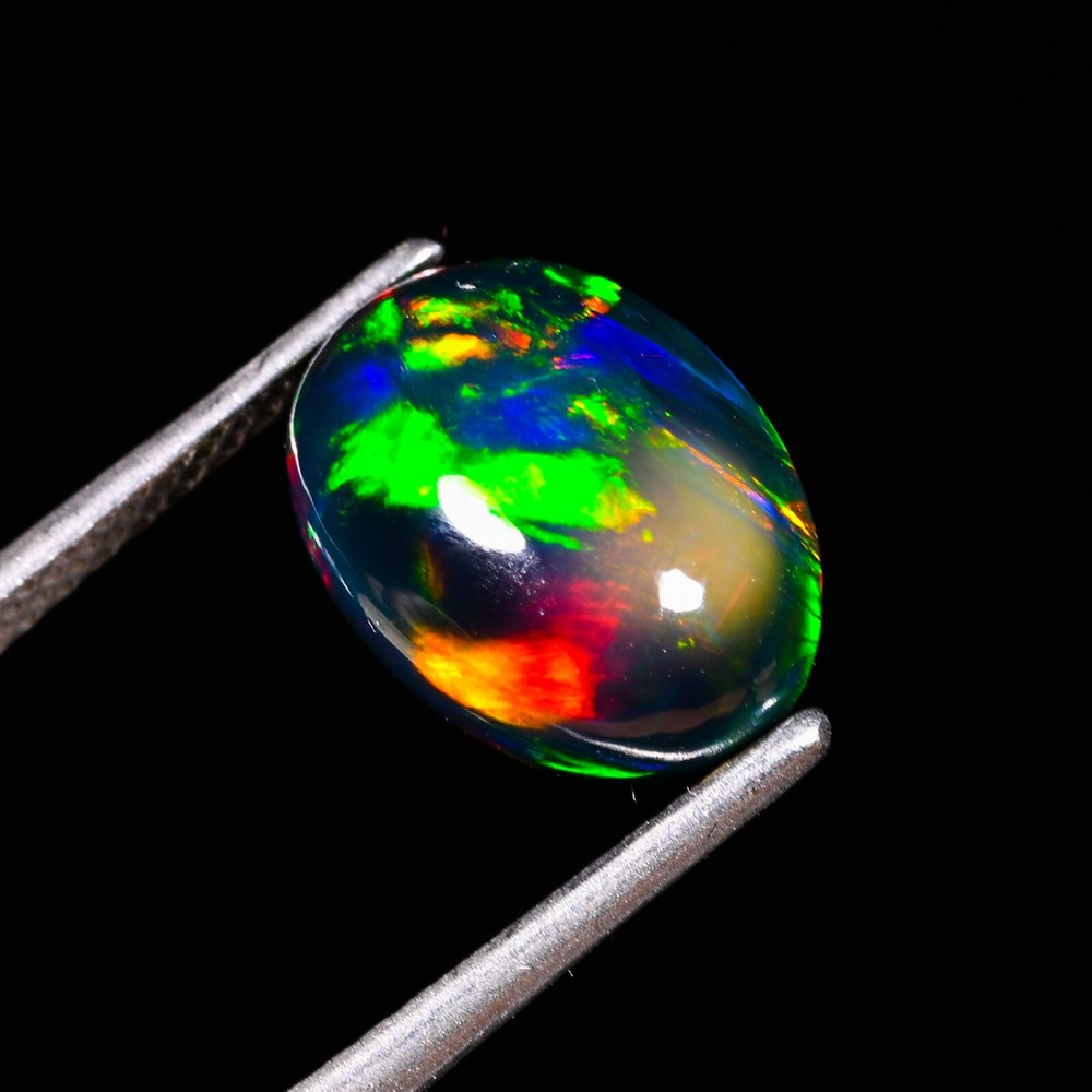 Black Ethiopian Opal Cabochon Loose Gemstone for Jewelry Making