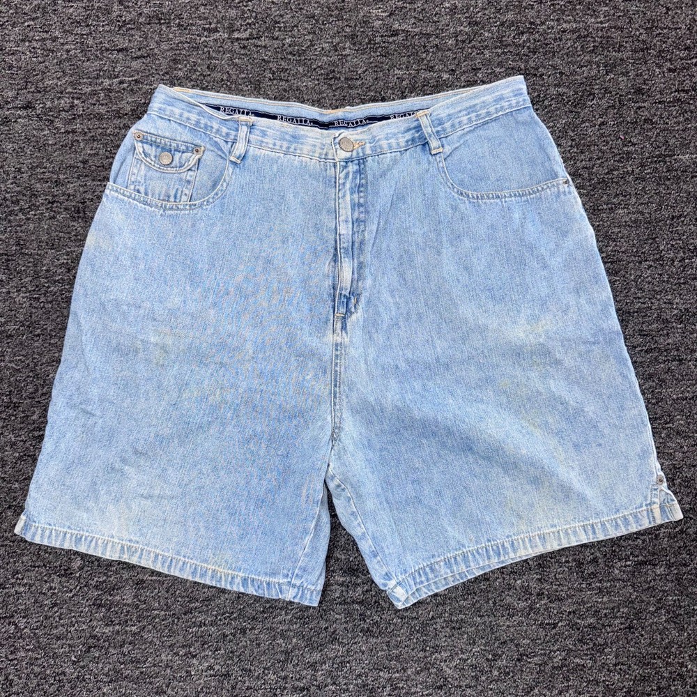 Vintage 90s Regatta High Waisted Mom Denim Shorts Womens - Size 16 Blue
