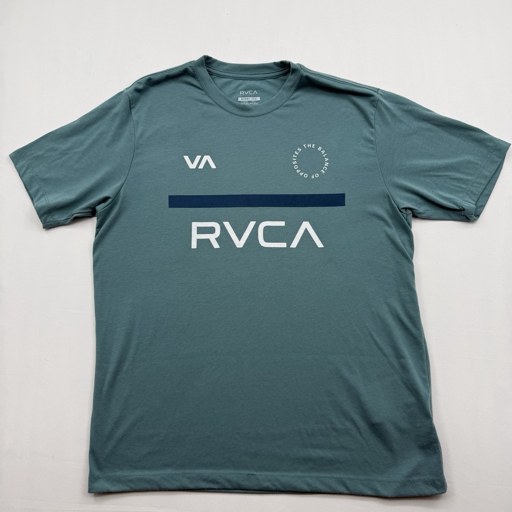 RVCA Shirt Mens Medium Blue Sports Tee Short Sleeve Crew Neck