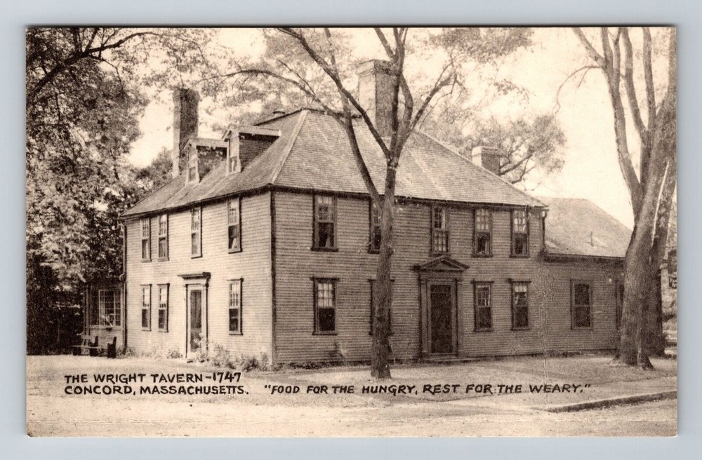 Concord MA-Massachusetts, The Wright Tavern, Vintage Postcard