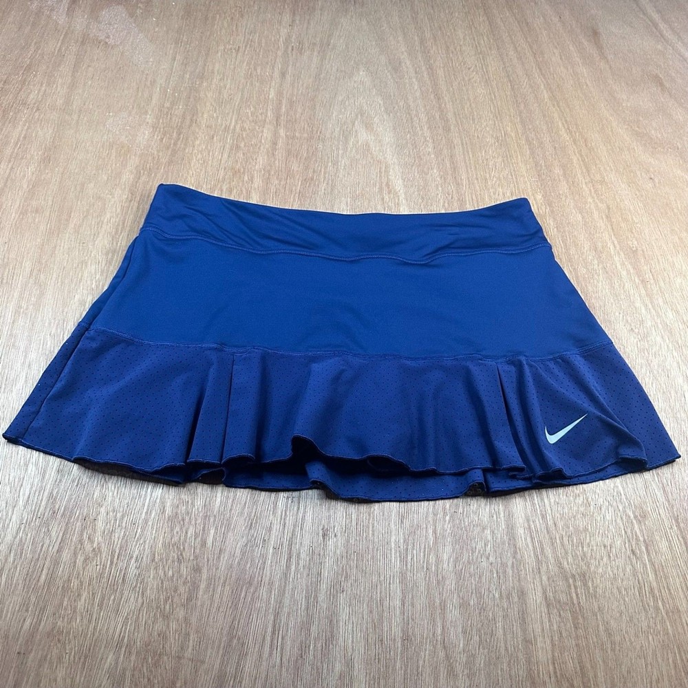 Nike Dri Fit Skort Womens Large Navy Blue Tennis Golf Athletic Skirt