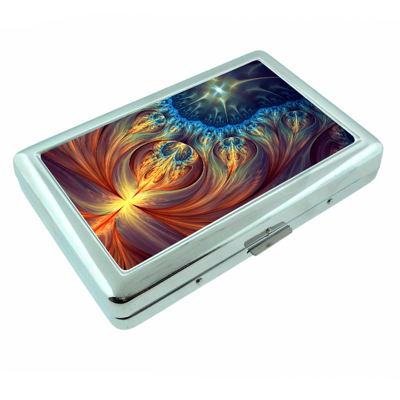 Alien Seas Tranquil Em1 Silver Metal Cigarette Case RFID Protection Wallet