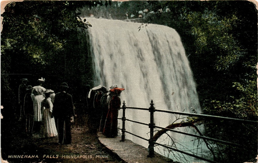 MINNEHAHA FALLS, MINNEAPOLIS, HENRY LONGFELLOW, Postcard