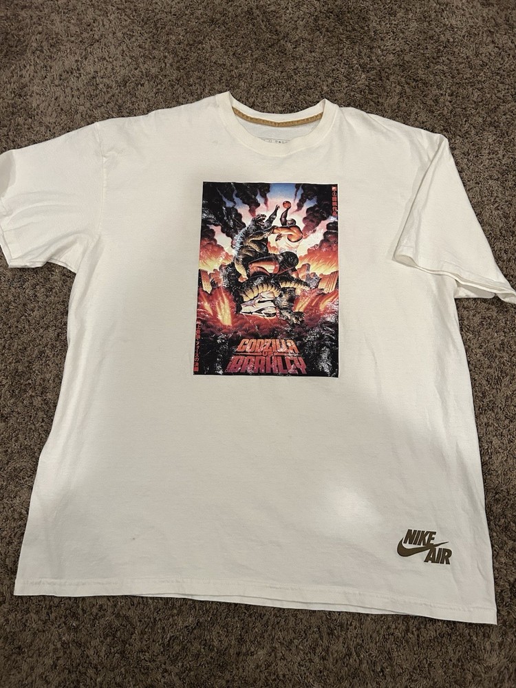 Rare Vintage godzilla vs barkley T-shirt, White XL