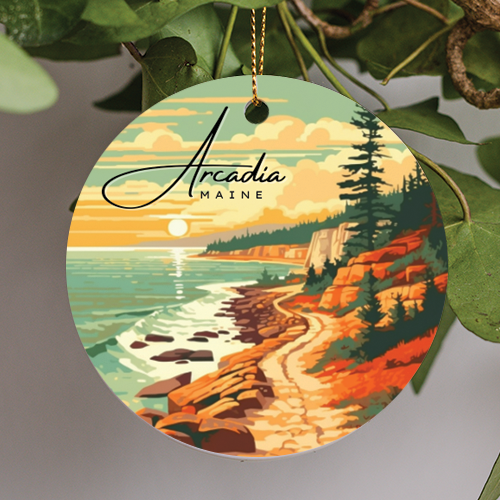 Arcadia National Park, Maine, Coastal, Travel, Ceramic Ornament Gift-image