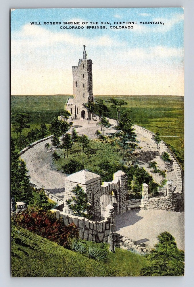 Colorado Springs CO-Colorado, Will Rogers Shrine Of The Sun, Vintage Postcard