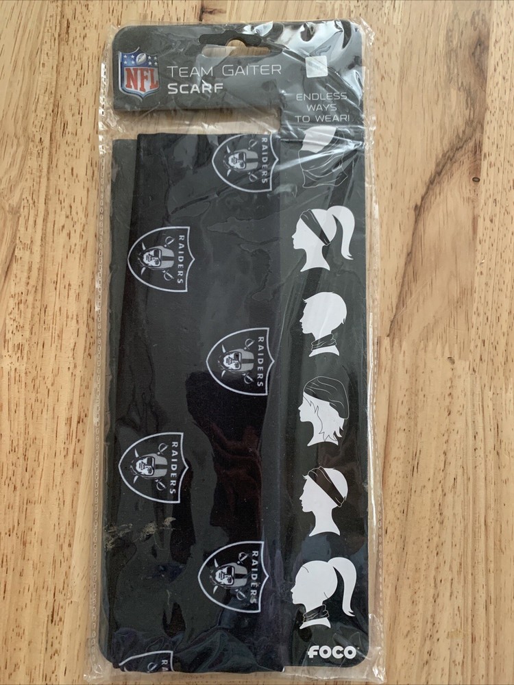 FOCO Unisex Adult NFL Las Vegas Raiders Team Logo Gaiter Multi Use Scarf