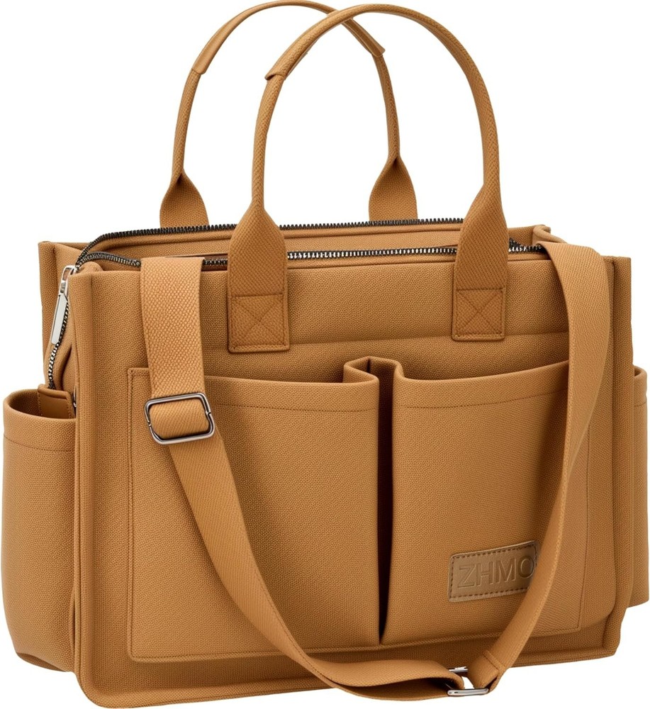 Spacious Women's Canvas Tote Bag with Multiple Compartments
