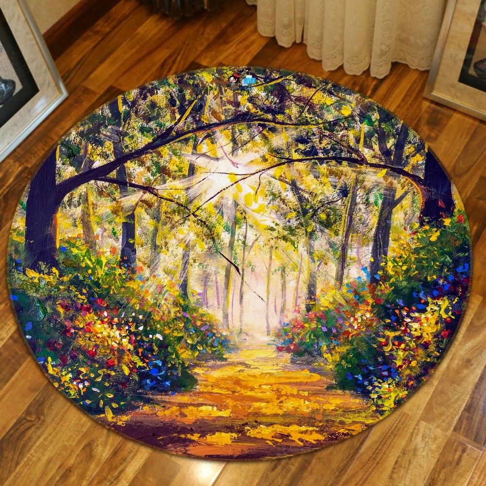 3D Oil Painting Forest NAO6176 Game Rug Mat Elegant Photo Carpet Mat Fay