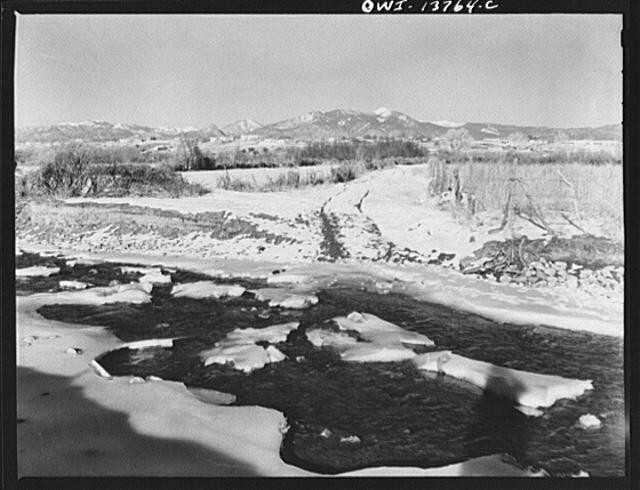 Photo:Taos Valley New Mexico 1900s Snowy River Landscape