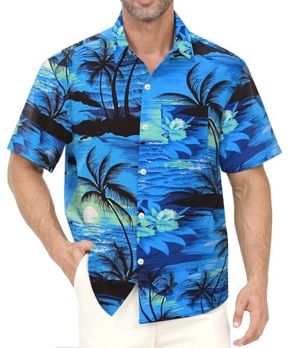 Men's Hawaiian Shirt Printed Tropical Beach Vacation Summer Casual Aloha