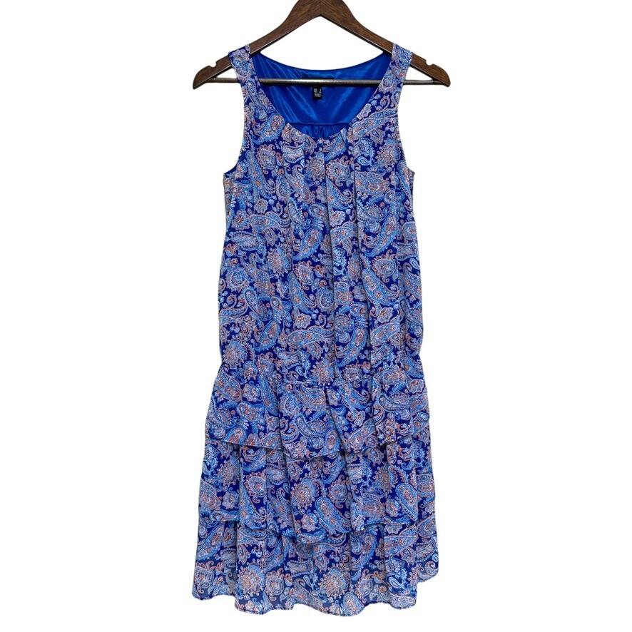 Boho Festival Style Tiered Layered Dress 4 Paisley Chiffon Sheer Cowgirl Indie