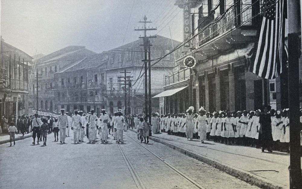 1913 Vintage Magazine Illustration Tenth Anniversary of Panama Republic