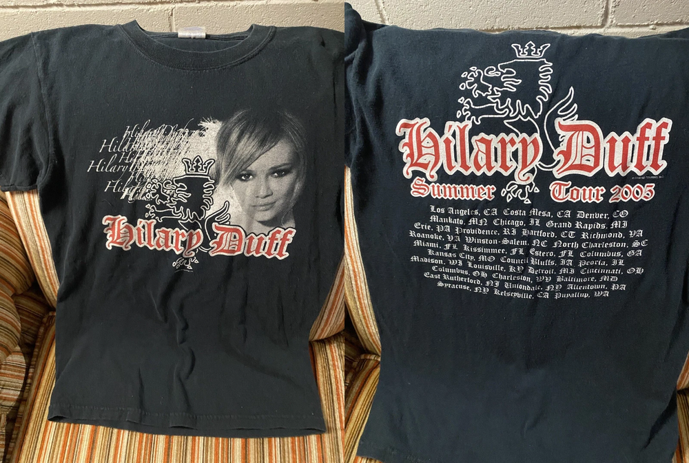 2 Sides Hilary Duff Tour 2005 Black Shirt Full size S-5XL Unisex QA1733