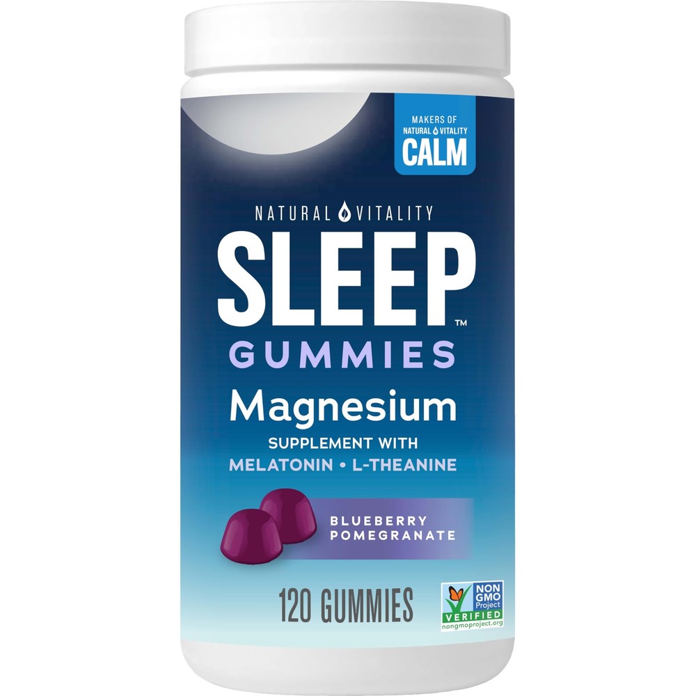 Natural Vitality SLEEP Gummies Magnesium Supplement With Melatonin and L-Thea...