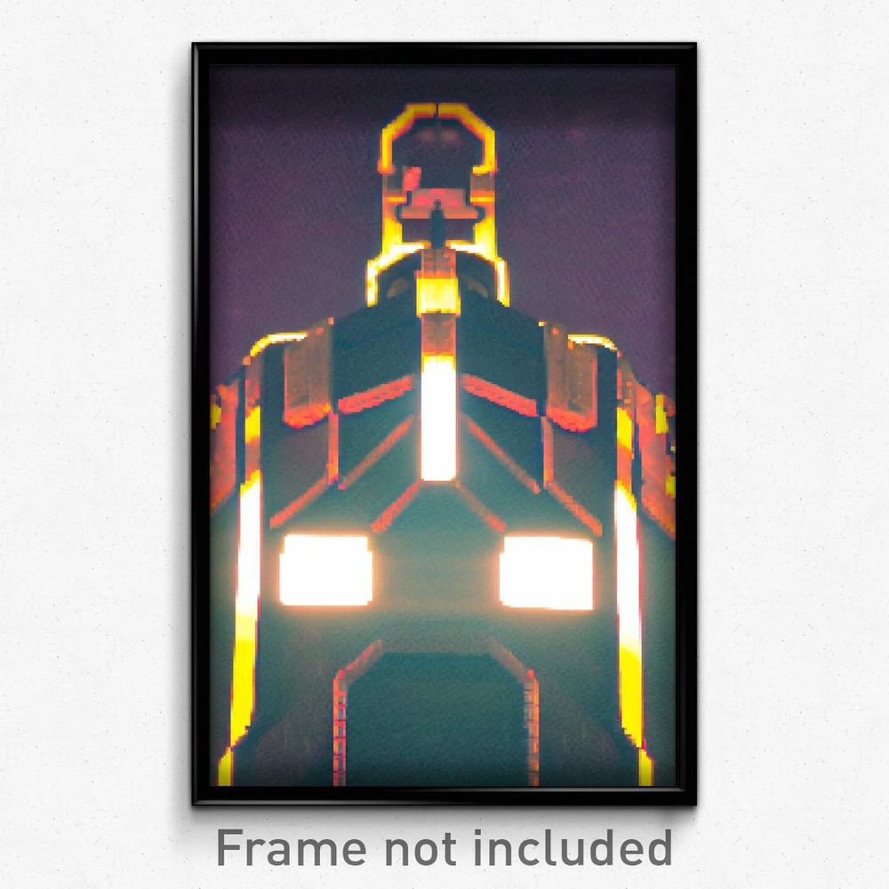 8 Bit Psychedelic Pixel Art Poster - Negligible Chest Trippy Video Game Print