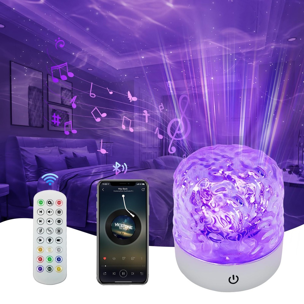 Northern Light Projector, Aurora Projector Light with Wireless Bluetooth Spea...