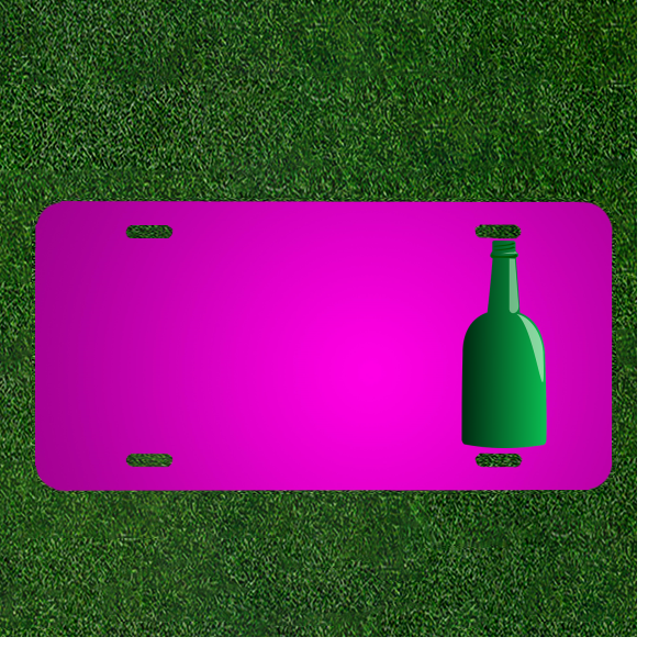 Personalized Car License Plate and Custom Bottle Stubby Glass with Names