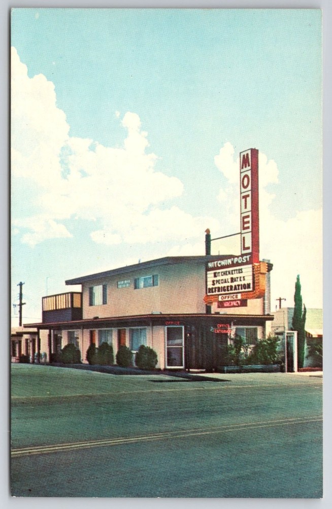 Hitchin' Post Motel Boulder City Nevada Vintage Postcard Dexter Press 1960s
