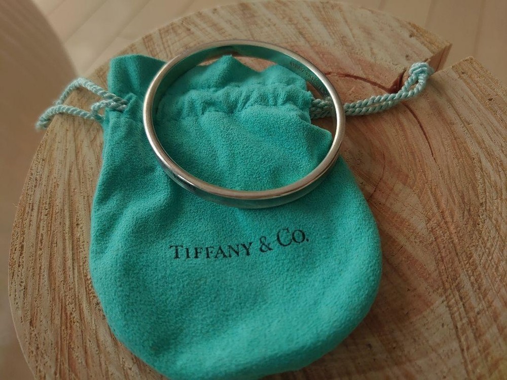Tiffany 1837 Narrow Sterling Silver Cuff Bangle Bracelet for Women