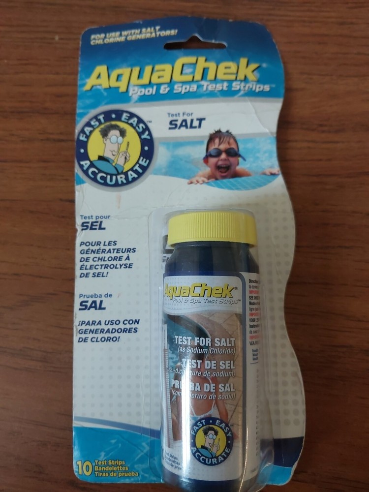 AquaCheck Pool and Spa Test Strips For Salt Made in USA 10 Count Per Package New