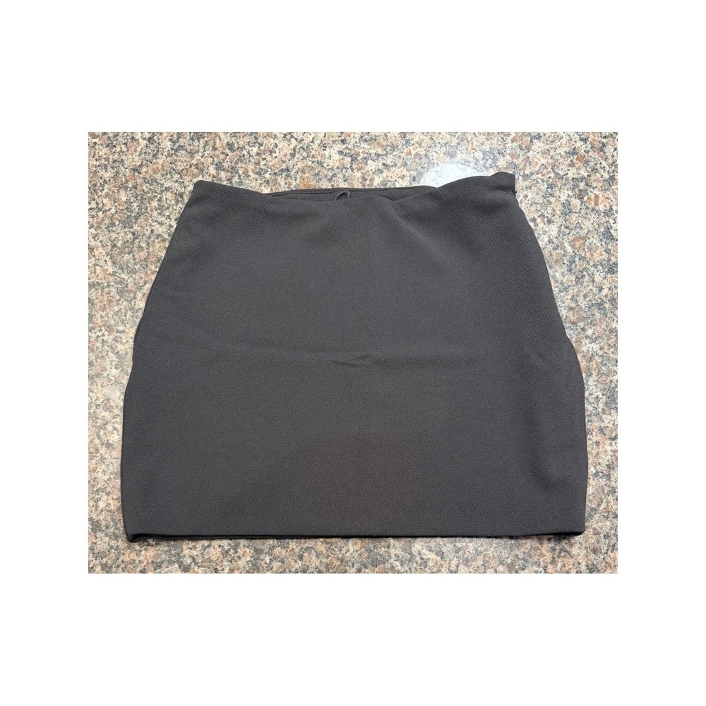 Zara Black Textured Crepe Mini Skirt High Waisted Side Zip Size Small NWOT