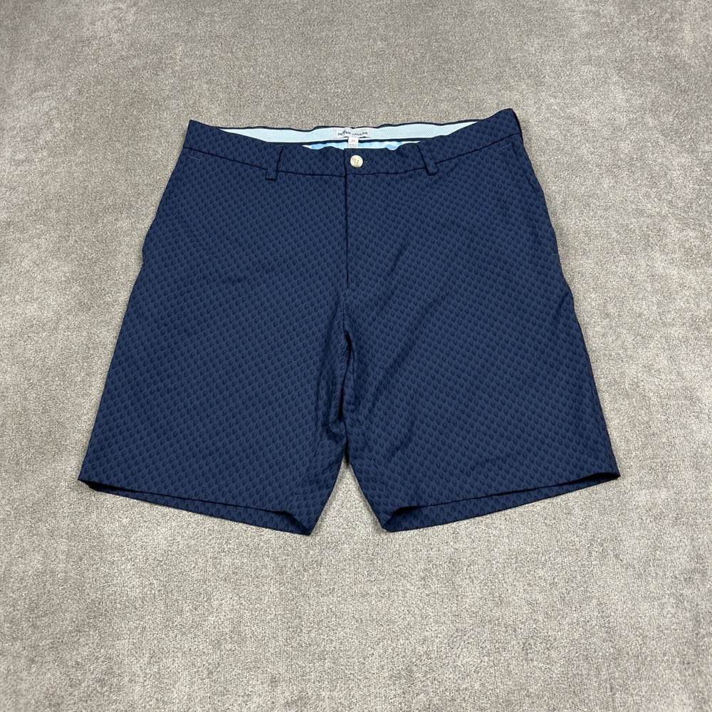 Peter Millar Shorts Mens 33 x 8 Navy AOP Skulls Performance Golf EB85 Stretch