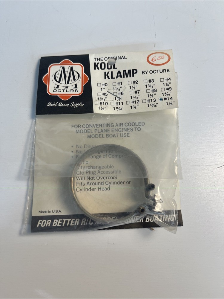NOS Model Boat Octura Kool Klamp #14 1-7/8