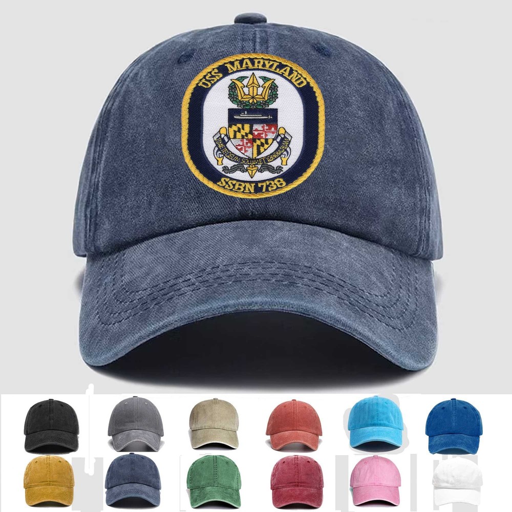 Custom Personalization Embroidered Hat SSBN-738 USS Maryland, Veteran Cap, Gift