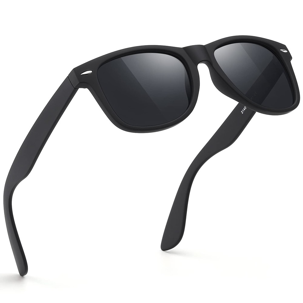 FEIDUSUN Sunglasses Men Polarized Sunglasses for Mens and Womens,Black Retro Su
