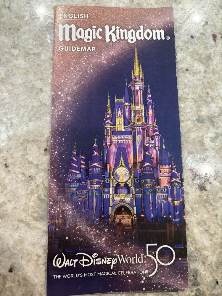 Disney World Magic Kingdom 2021-22 Map Guide 50th Anniversary Edition