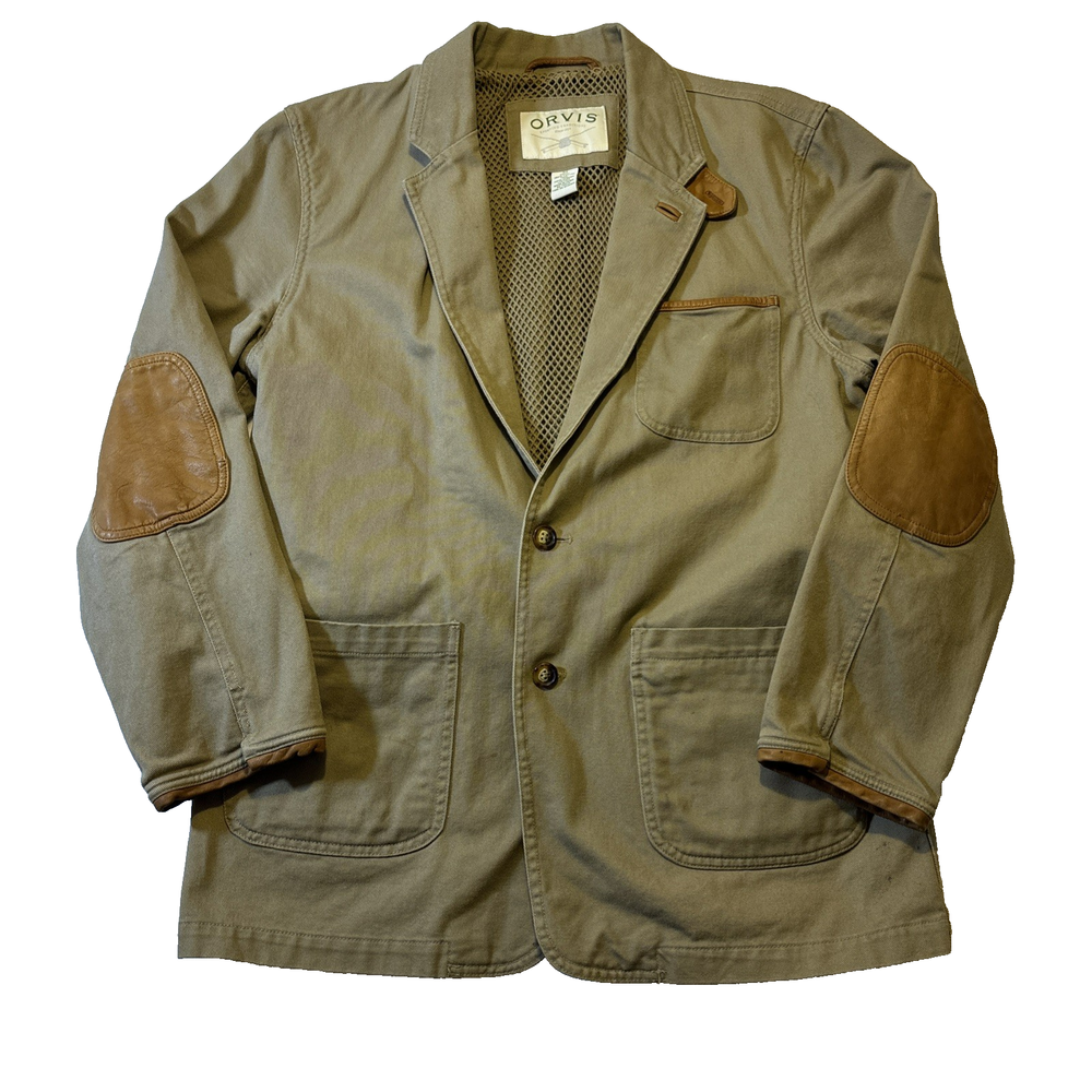 Orvis Zambezi 100% Cotton Jacket -Leather Elbow Patches & Trim -Men's Size 40