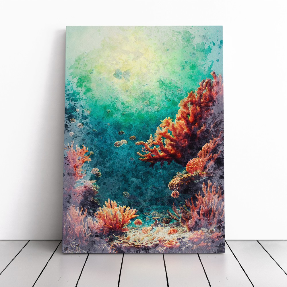 Beautiful Coral Reef Canvas Wall Art Print Framed Picture Home Office Decor