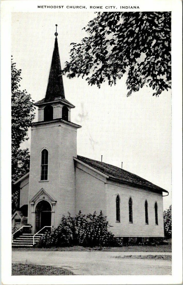 Methodist Church Rome City Indiana Vintage Postcard